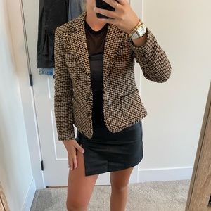 Harold's Black and Brown Houndstooth Tailored Blazer